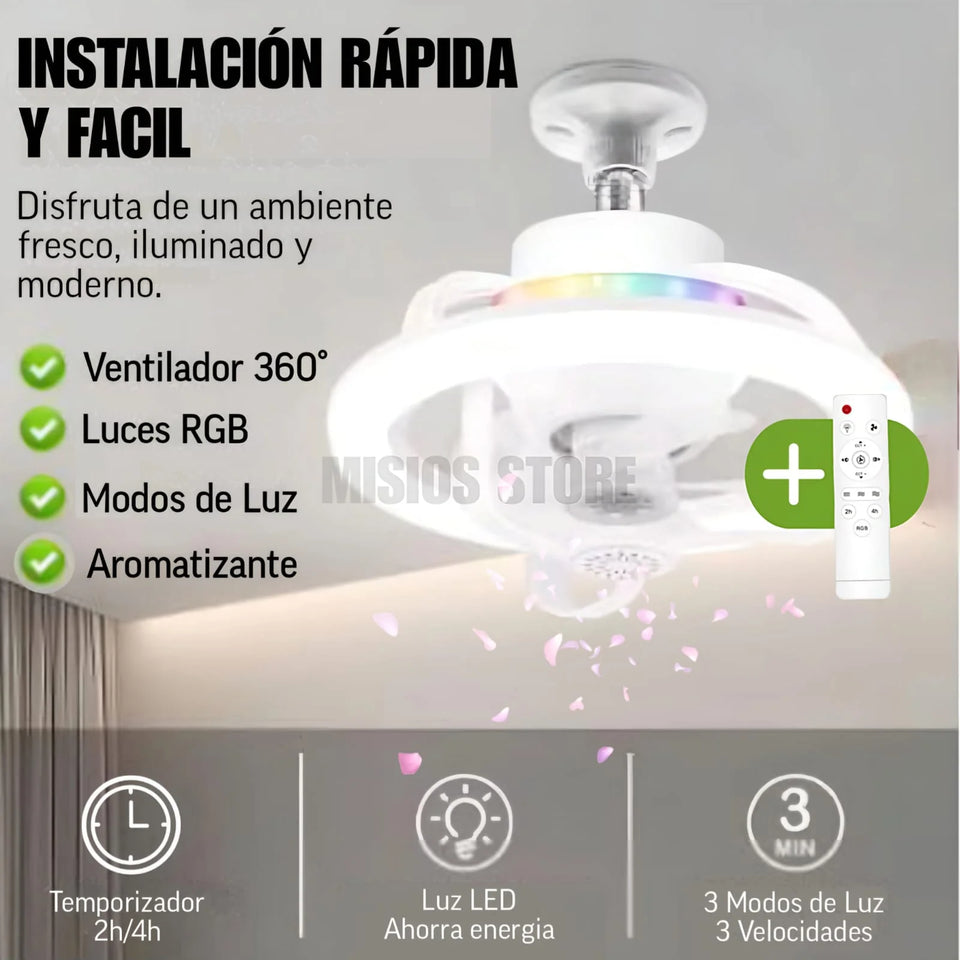FOCO VENTILADOR LED 4 EN 1